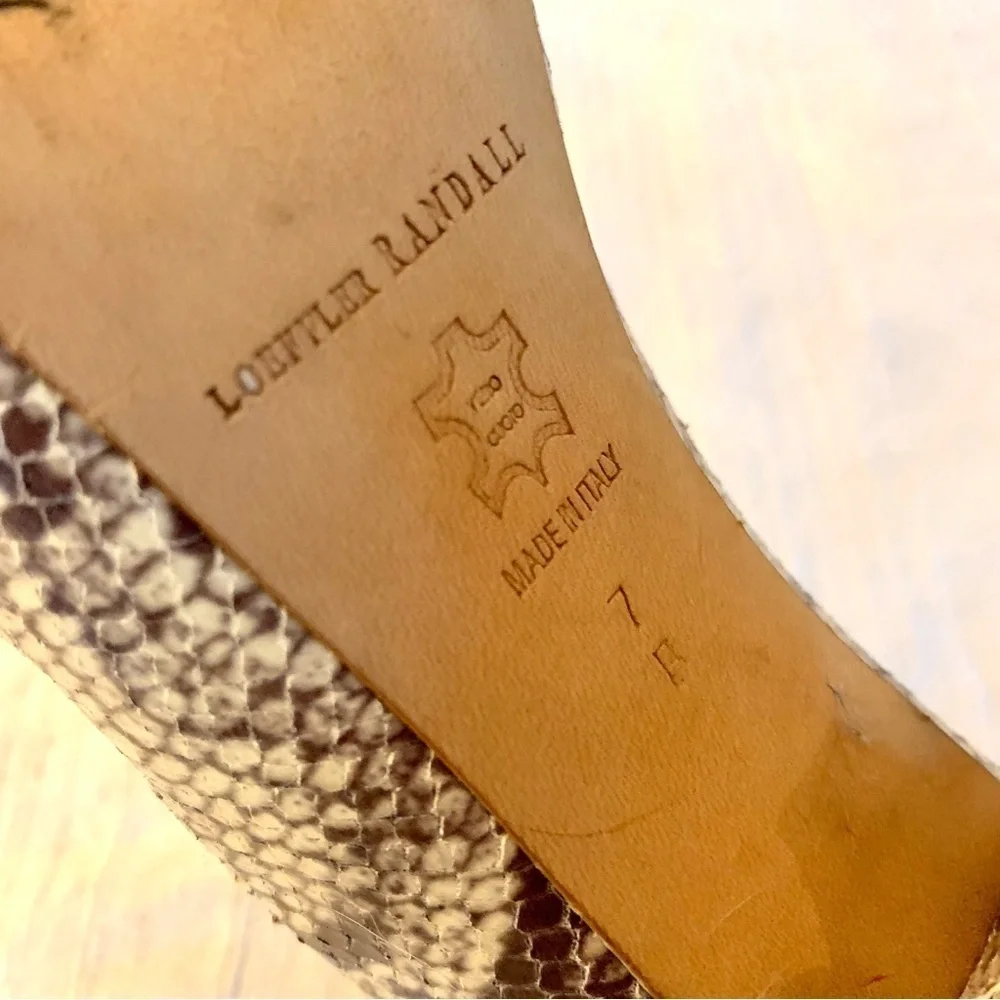 Loeffler Randall snakeskin platform heels